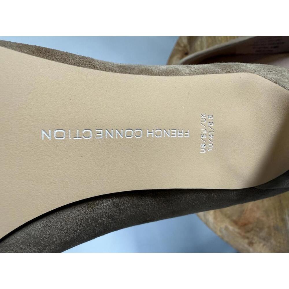French Connection Taupe Suede Loafer Pumps Kitten Heel Size US 10 NWB - Picture 8 of 13